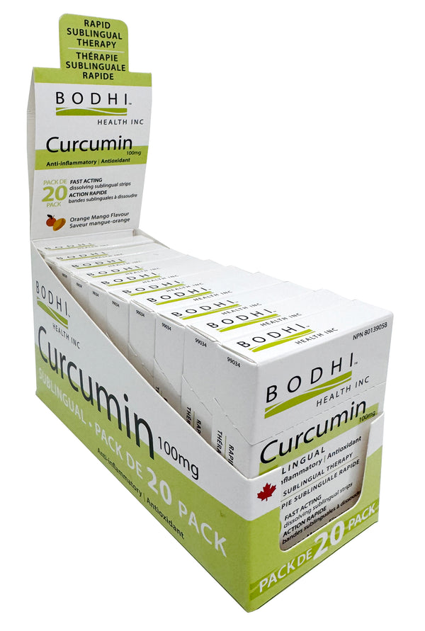 Bodhi Curcumin sublingual, 20 Pak, 10 Box Counter Display