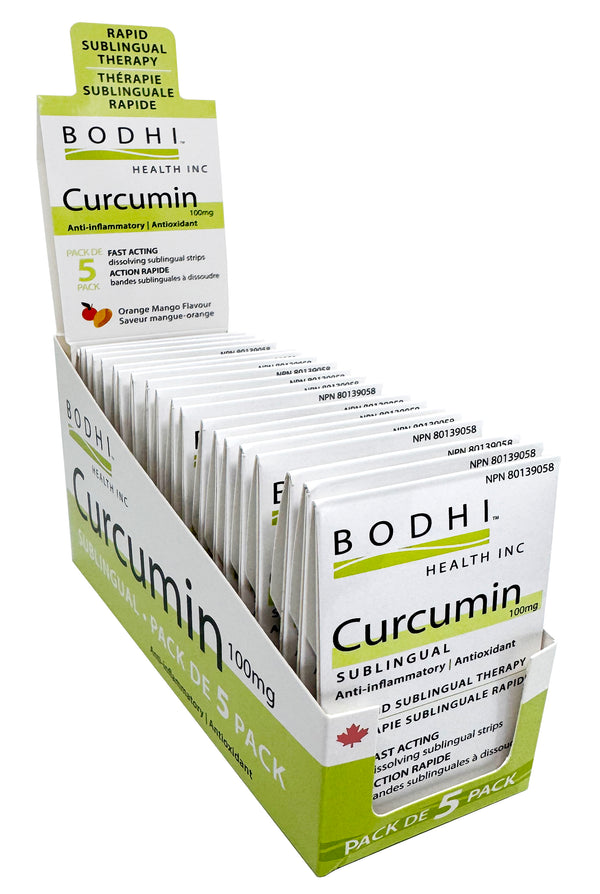 Bodhi Curcumin sublingual, 5 Pak, 20 Sleeve Counter Display