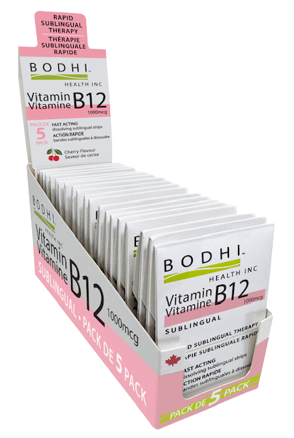 Bodhi Health Vitamin B12 sublingual, 5 Pak, 20 Sleeve Counter Display
